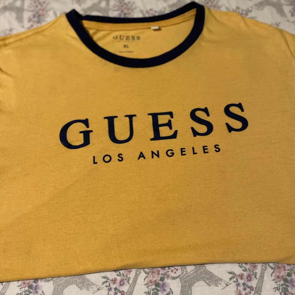 Guess Los Angeles Mens Yellow T-shirt Large - Picture 9 of 9